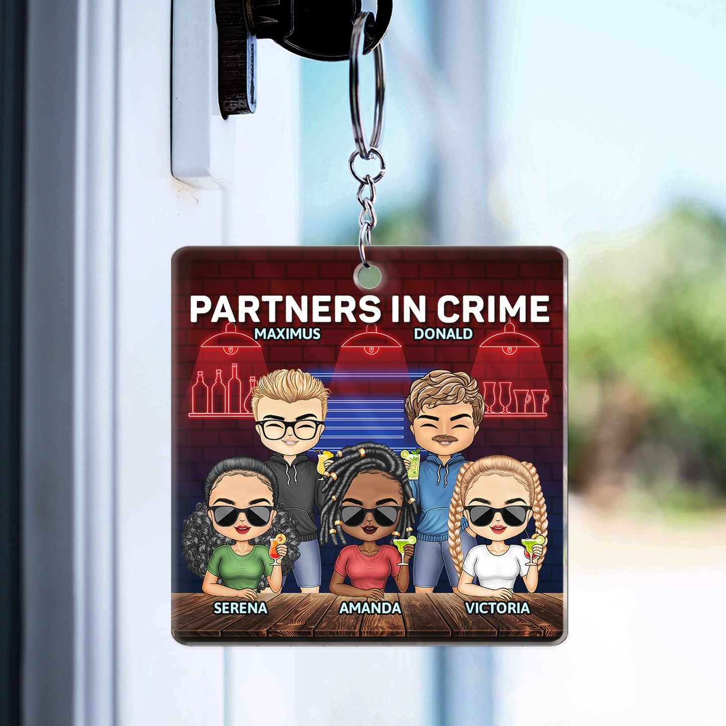 Partners In Crime Just Remember If We Get Caught Bar Best Friends - Bestie BFF Gift - Personalized Custom Acrylic Keychain