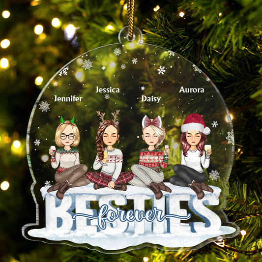 Unique 'BESTIES Forever' Personalized Christmas Ornament for Best Friends