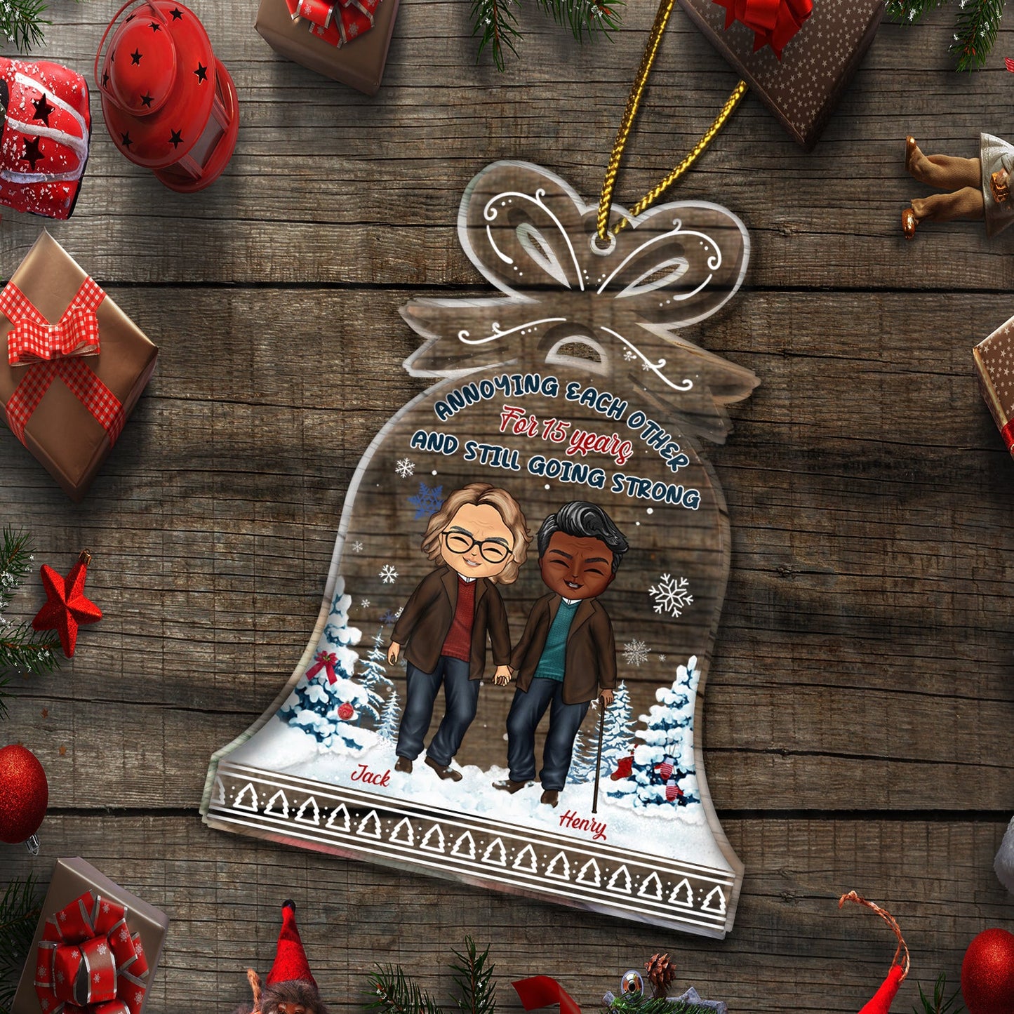 Couple Annoying Each Other - Christmas Gift For Lovers, Husband And Wife - Personalized Custom Shaped Acrylic Ornament