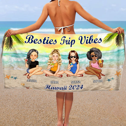 Unique Personalized Family Beach Towel - Your Custom Vacation Trip Keepsake