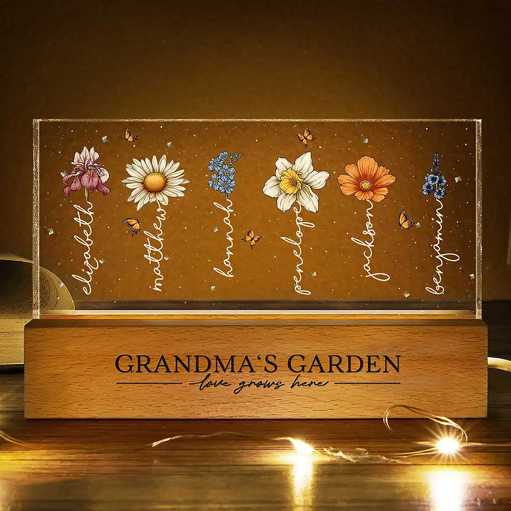 Grandma’s Garden - Personalized Flower LED Light