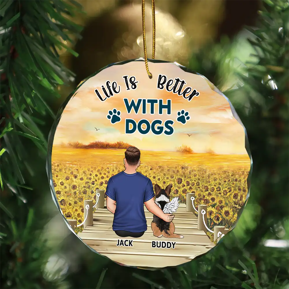 A Bond That Can't Be Broken Dog Christmas - Personalized Circle Glass Ornament