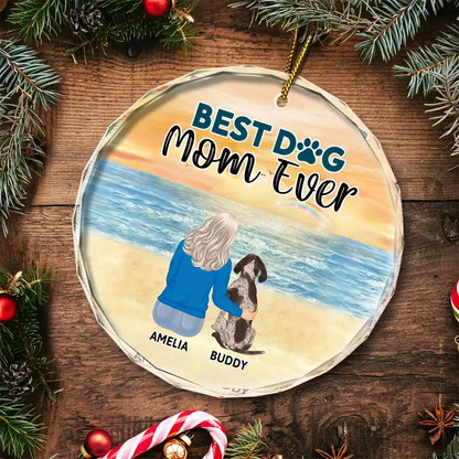 A Bond That Can't Be Broken Dog Christmas - Personalized Circle Glass Ornament