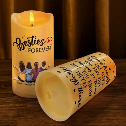 Christmas,Gift For Bestie,Gift For Sisters,Happy - Our Memories Are Countless Our Friendship Is Endless - Personalized Flameless LED Candle
