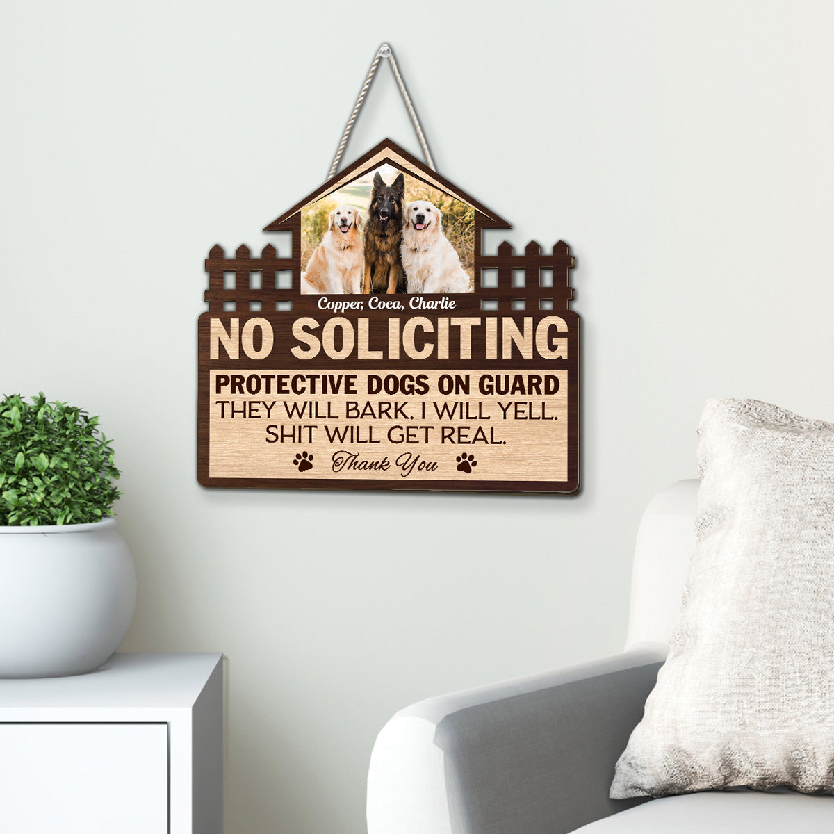 Wood Sign detail view for Dog Lovers