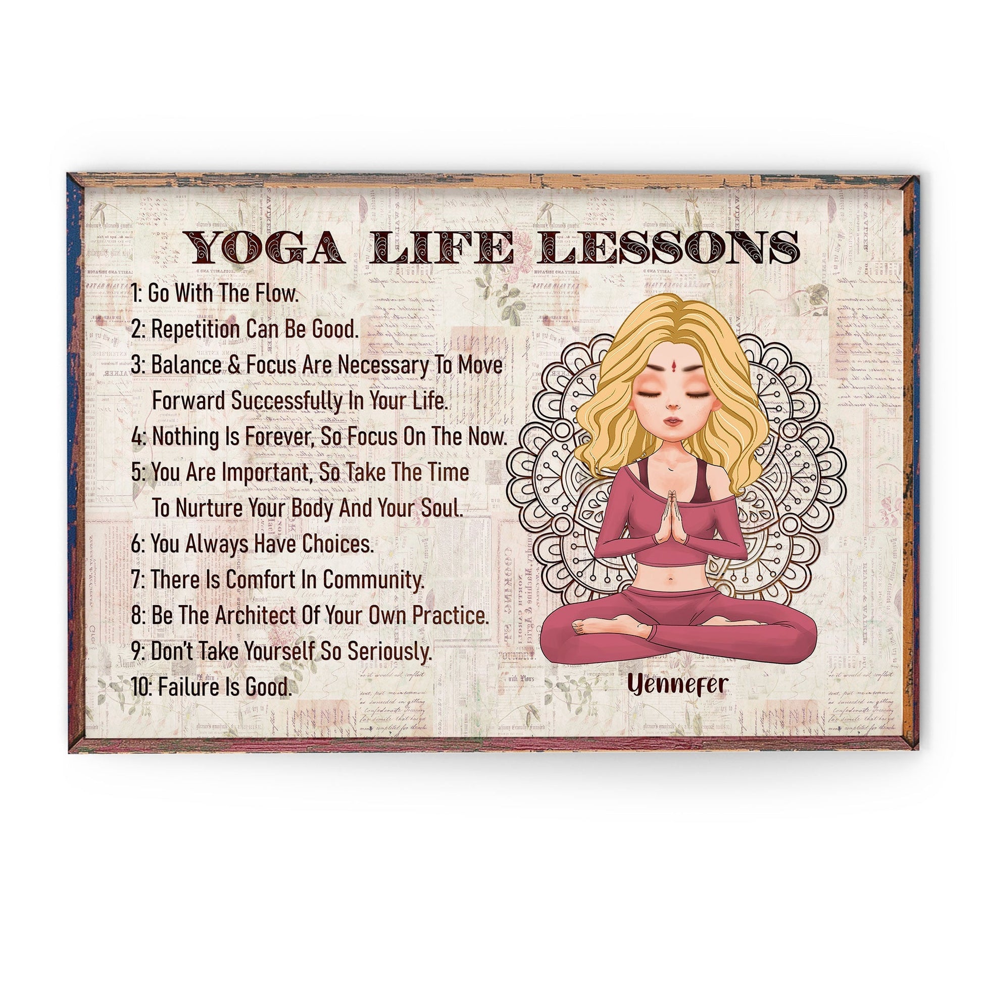 Personalized Yoga Life Lessons Poster / Canvas - Gift For Yoga Lover