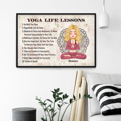 Personalized Yoga Life Lessons Poster / Canvas - Gift For Yoga Lover