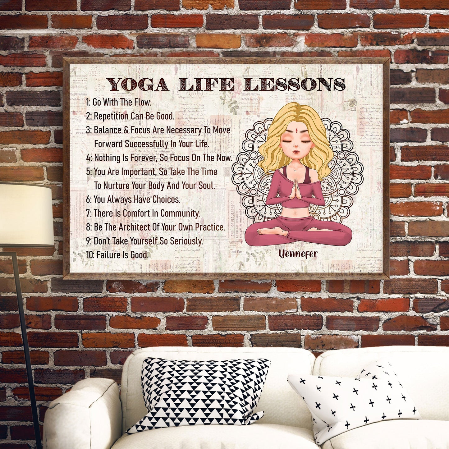 Personalized Yoga Life Lessons Poster / Canvas - Gift For Yoga Lover