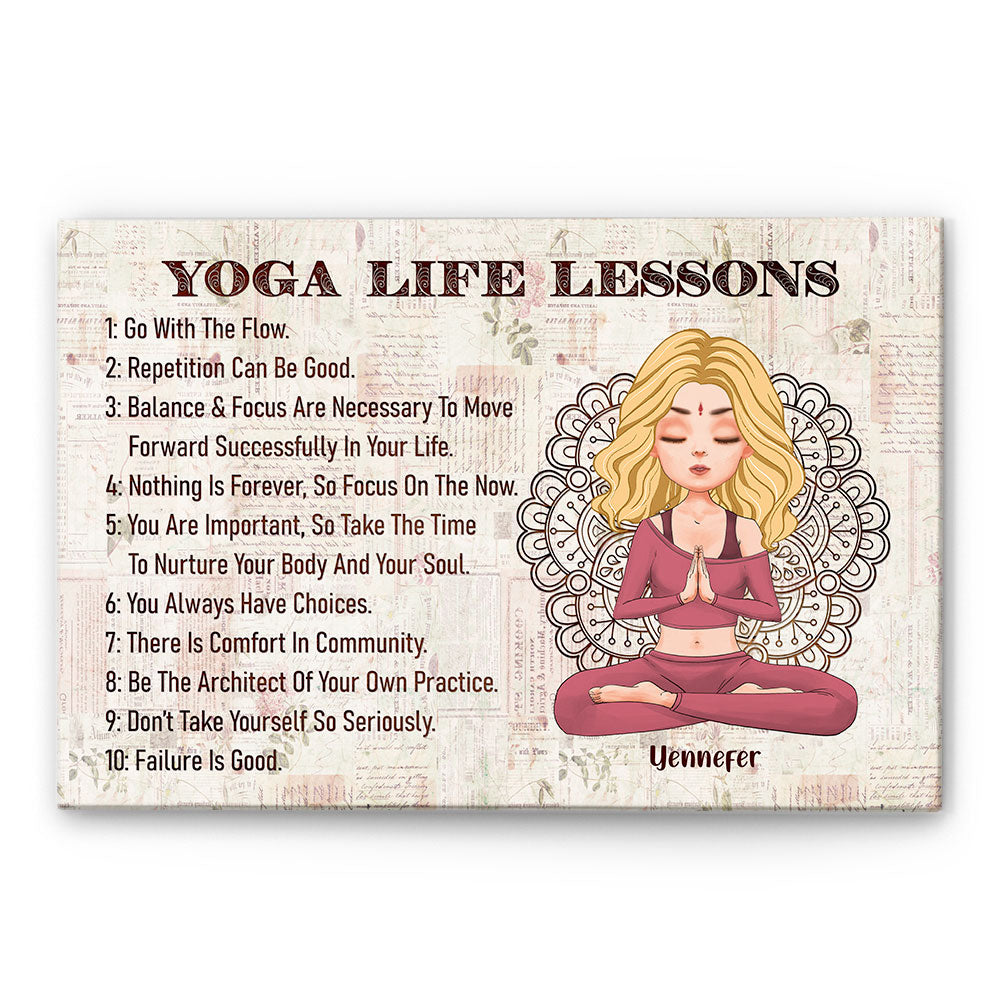 Personalized Yoga Life Lessons Poster / Canvas - Gift For Yoga Lover