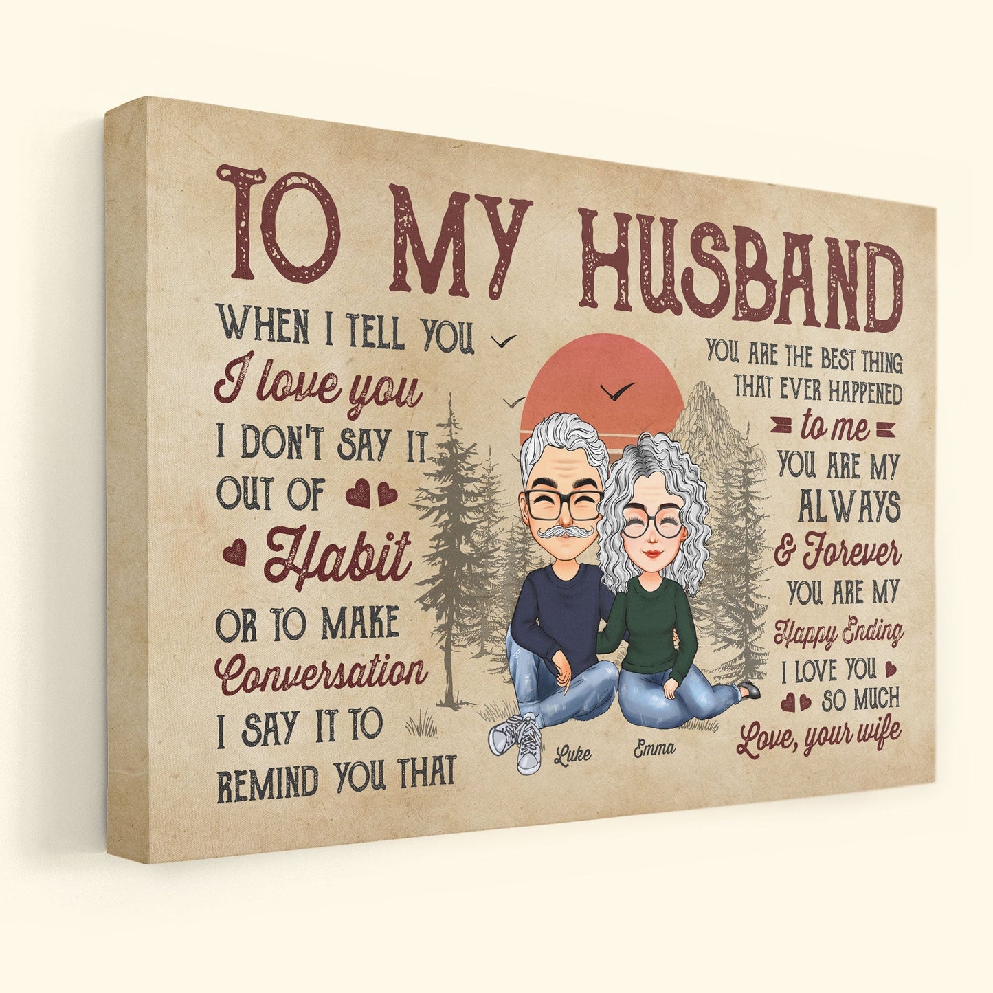 Personalized 'Always & Forever' Canvas for Husband - Sentimental Gift