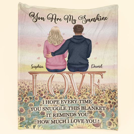 Personalized 'You Are My Sunshine' Blanket for Couples - Anniversary Gift
