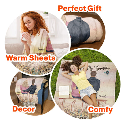 Personalized 'You Are My Sunshine' Blanket for Couples - Anniversary Gift