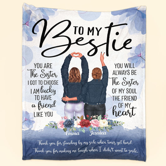 Personalized 'To My Bestie' Blanket - 'The Sister I Chose' Custom Gift
