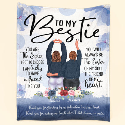 Personalized 'To My Bestie' Blanket - 'The Sister I Chose' Custom Gift