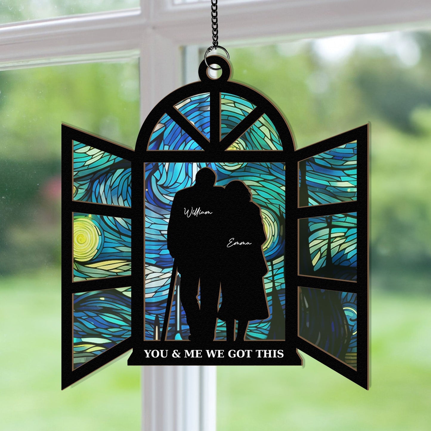 You & Me We Got This Starry Night - Personalized Window Hanging Suncatcher Ornament