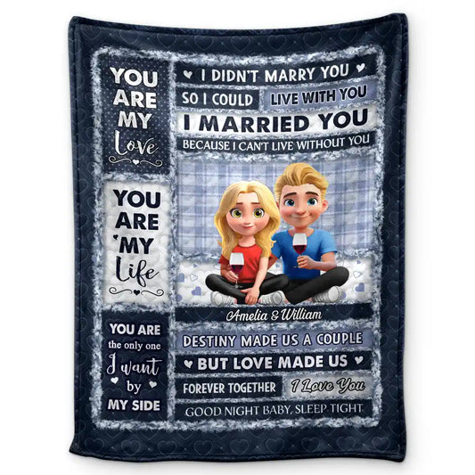Gift For Couples,Gift For Husband,Gift For Wife,Gift For Boyfriend,Gift For Girlfriend,Love - You Are My Love You Are My Life 3D Effect Couple - Personalized Fleece Blanket, Sherpa Blanket