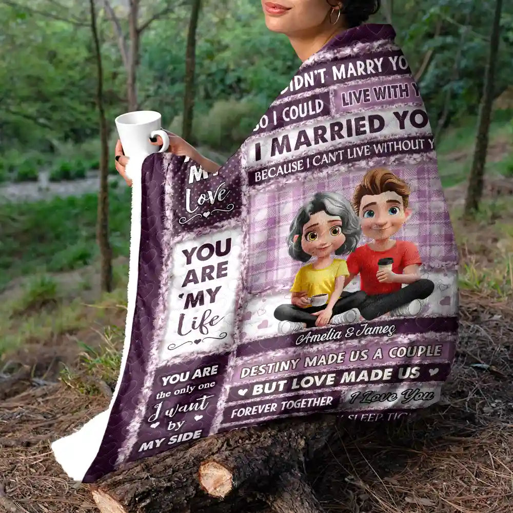 Gift For Couples,Gift For Husband,Gift For Wife,Gift For Boyfriend,Gift For Girlfriend,Love - You Are My Love You Are My Life 3D Effect Couple - Personalized Fleece Blanket, Sherpa Blanket