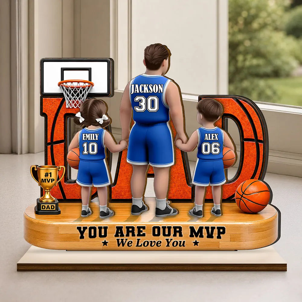 Personalized Basketball Dad Plaque personalization view for Dad