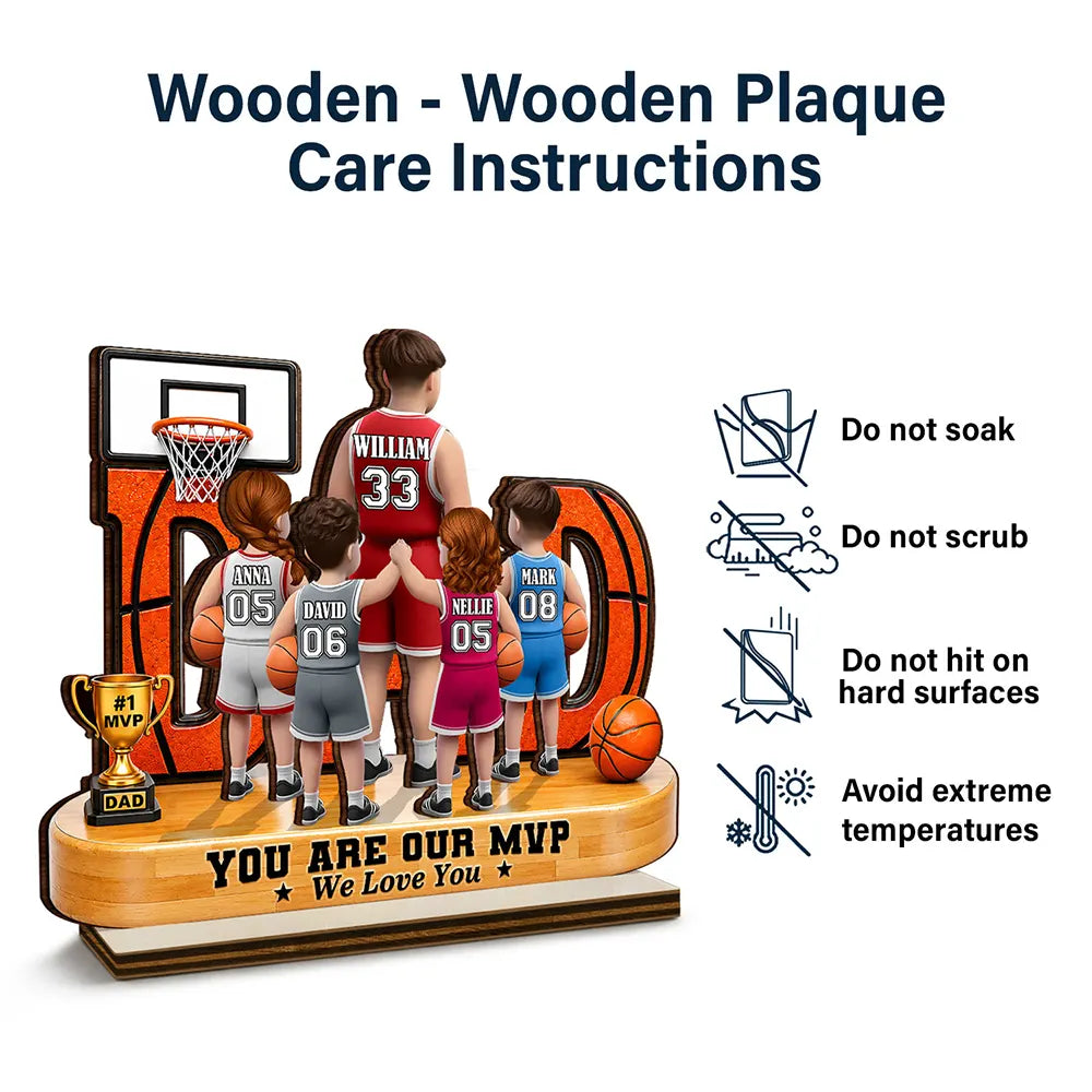 Personalized Basketball Dad Plaque for Dad with personalized design details for meaningful gifting image 7