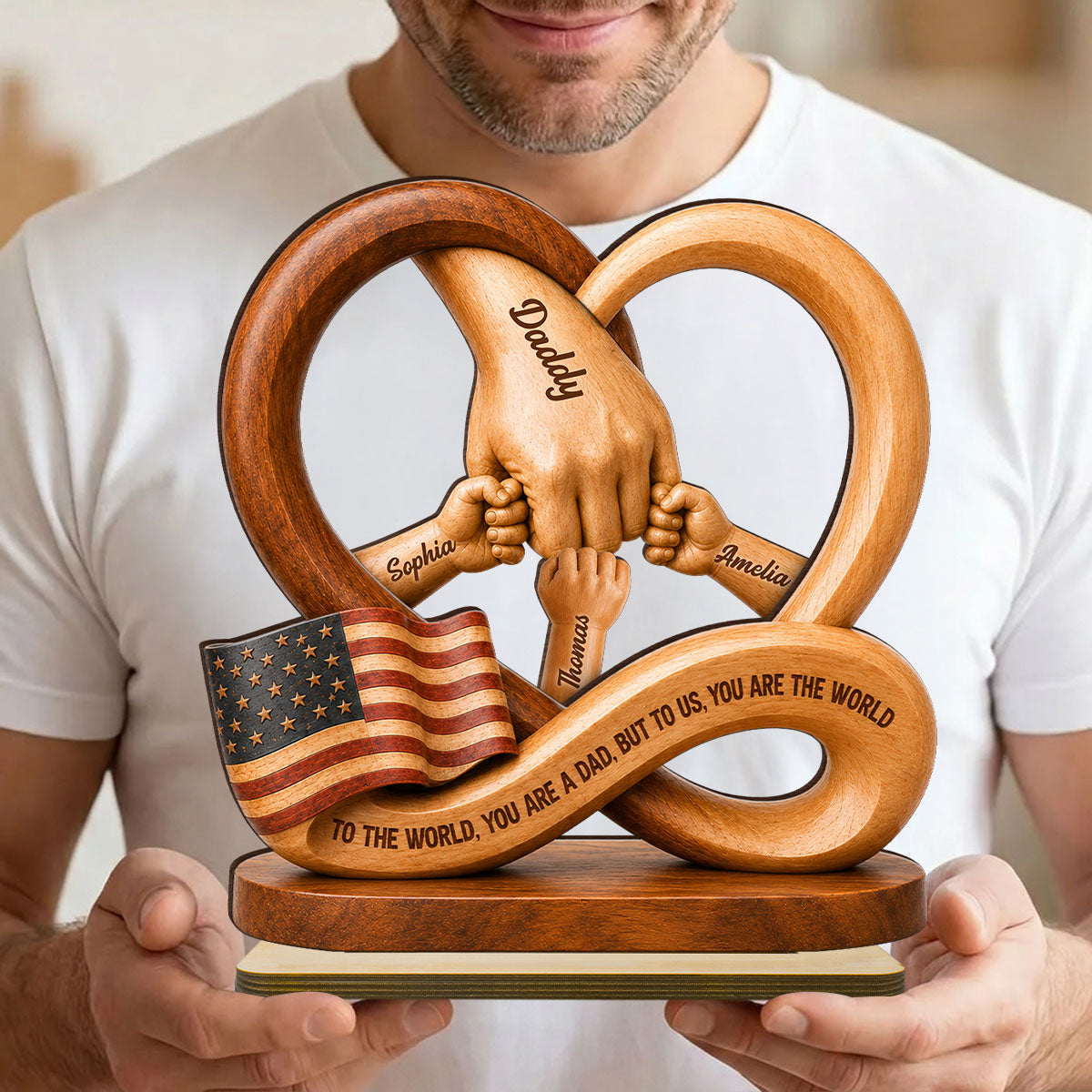 Personalized Dad Wooden Plaque personalization view for Dad