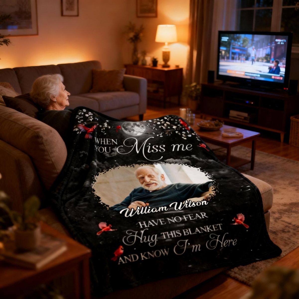 A Hug From Heaven When You Really Miss Me Memorial - Personalized Custom Photo Blanket