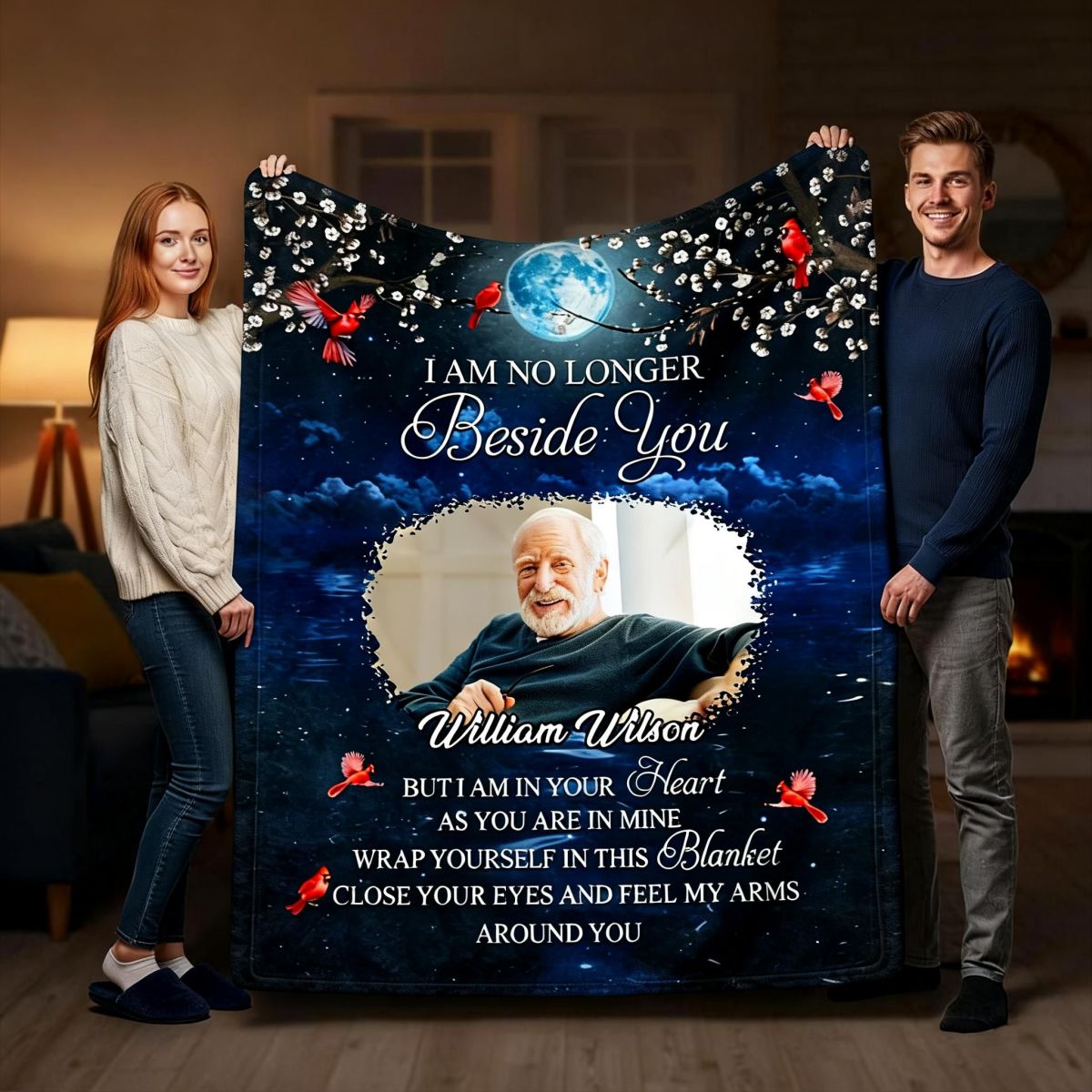 A Hug From Heaven When You Really Miss Me Memorial - Personalized Custom Photo Blanket