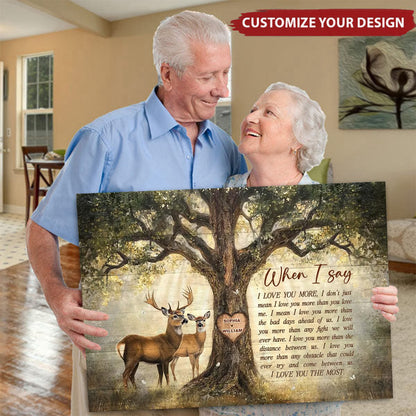 Personalized Love Tree Deer Poster / Canvas - Couple Anniversary Gifts