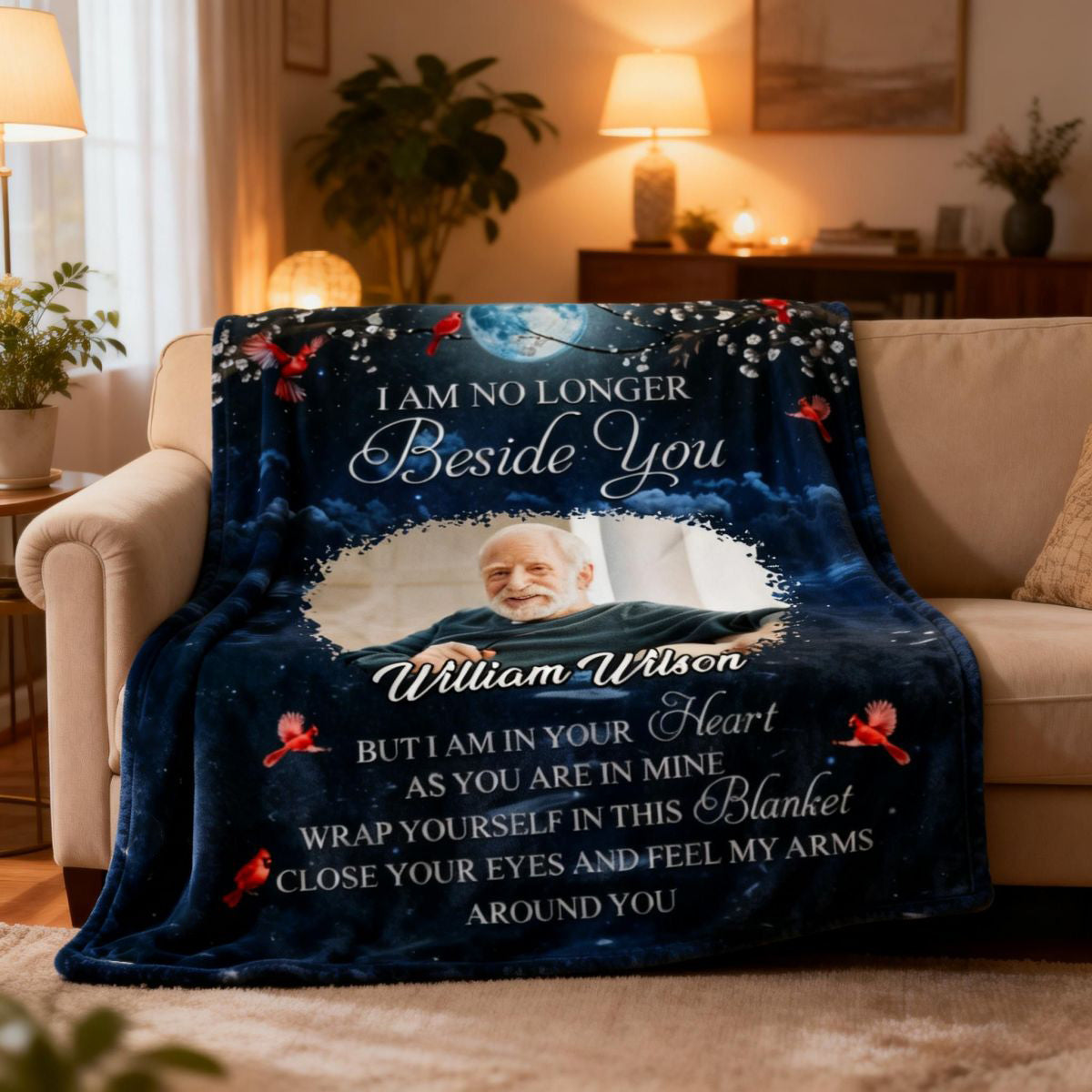A Hug From Heaven When You Really Miss Me Memorial - Personalized Custom Photo Blanket