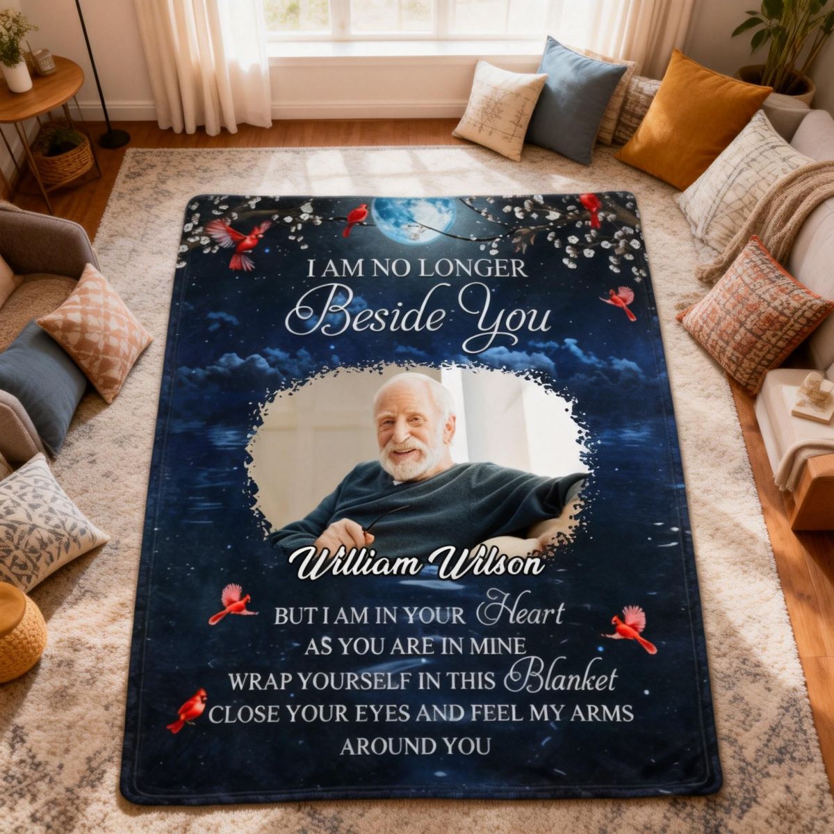 A Hug From Heaven When You Really Miss Me Memorial - Personalized Custom Photo Blanket