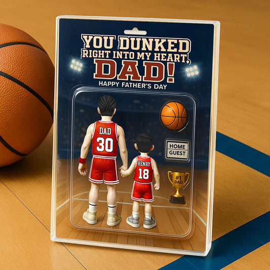 You Dunked Right Into My Heart Dad - Personalized Basketball Acrylic Block Plaque