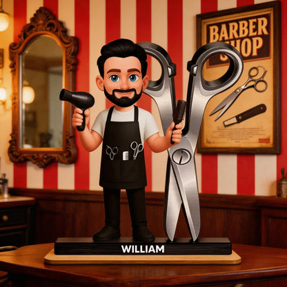 Plaque material and size view - Personalized Hairdresser Gift