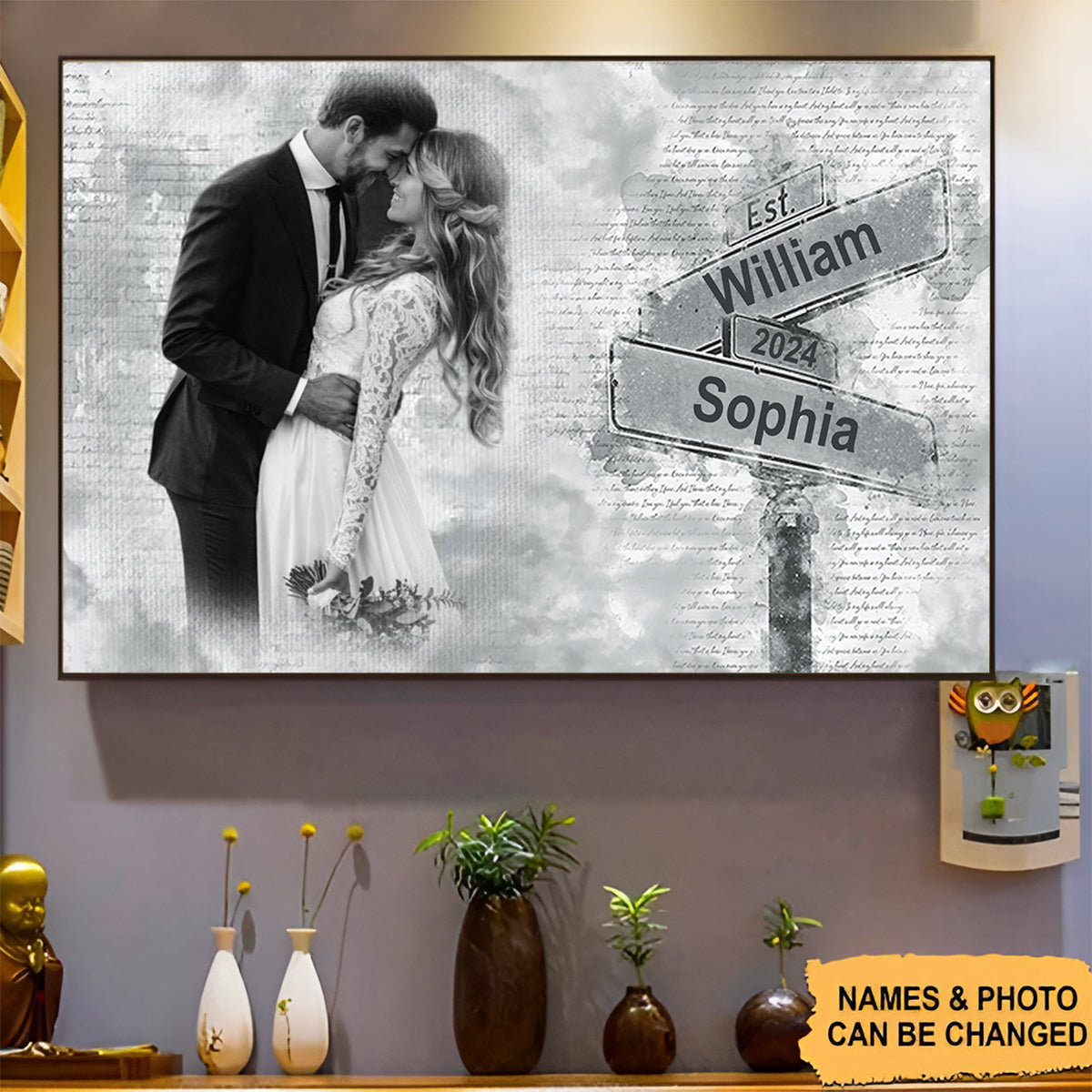 Personalized Anniversary Canvas Print for Husband with personalized design details for meaningful gifting