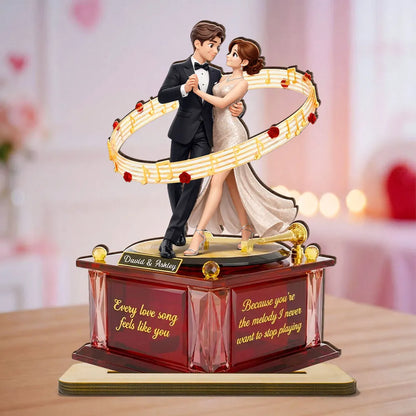 You're The Melody I Never Want To Stop Playing - Personalized Custom Couple Wooden Plaque