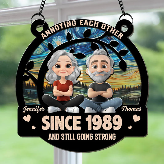 Annoying Each Other And Still Going Strong Doll Couple - Personalized Suncatcher Ornament