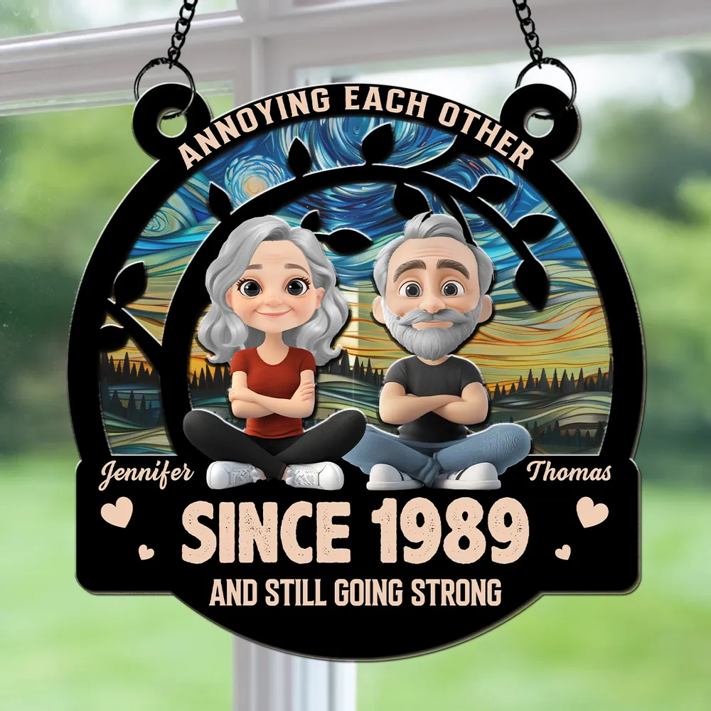 Annoying Each Other And Still Going Strong Doll Couple - Personalized Suncatcher Ornament