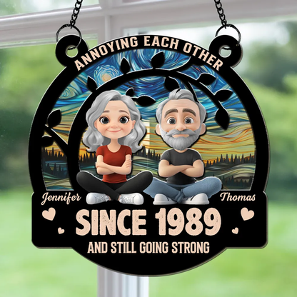 Annoying Each Other And Still Going Strong Doll Couple - Personalized Suncatcher Ornament