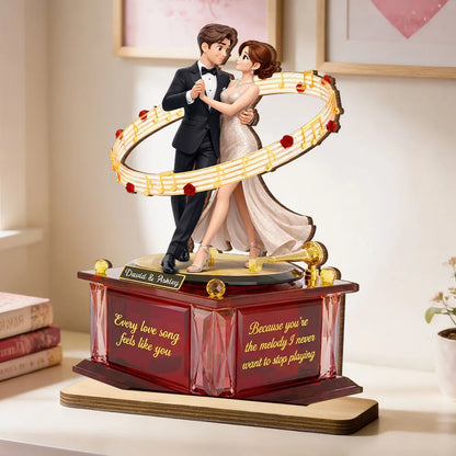 You're The Melody I Never Want To Stop Playing - Personalized Custom Couple Wooden Plaque