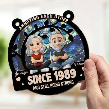 Annoying Each Other And Still Going Strong Doll Couple - Personalized Suncatcher Ornament