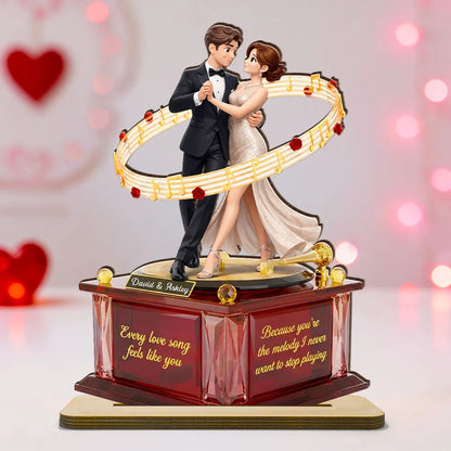 You're The Melody I Never Want To Stop Playing - Personalized Custom Couple Wooden Plaque