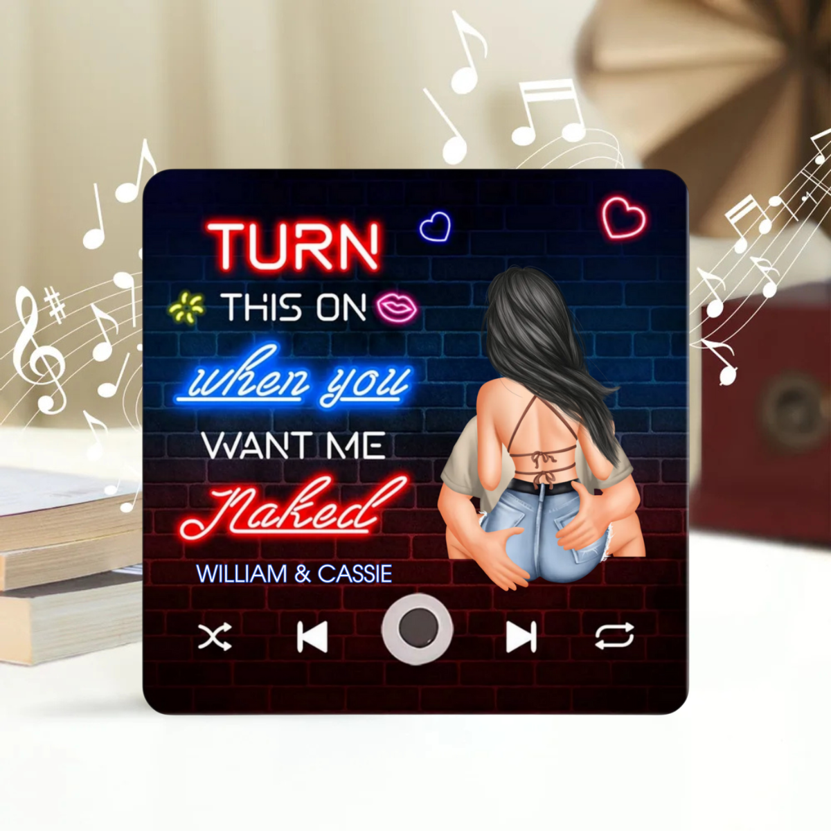 Turn This On When You Want Me - Personalized Music Fridge Magnet