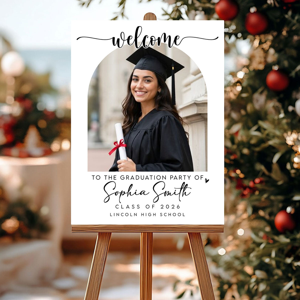 Custom Photo Graduation Welcome Sign for Daughter/Granddaughter