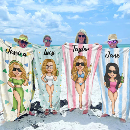 Personalized Family Summer Vacation Beach Towel - Gift For Family Friends
