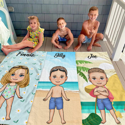 Personalized Family Summer Vacation Beach Towel - Gift For Family Friends