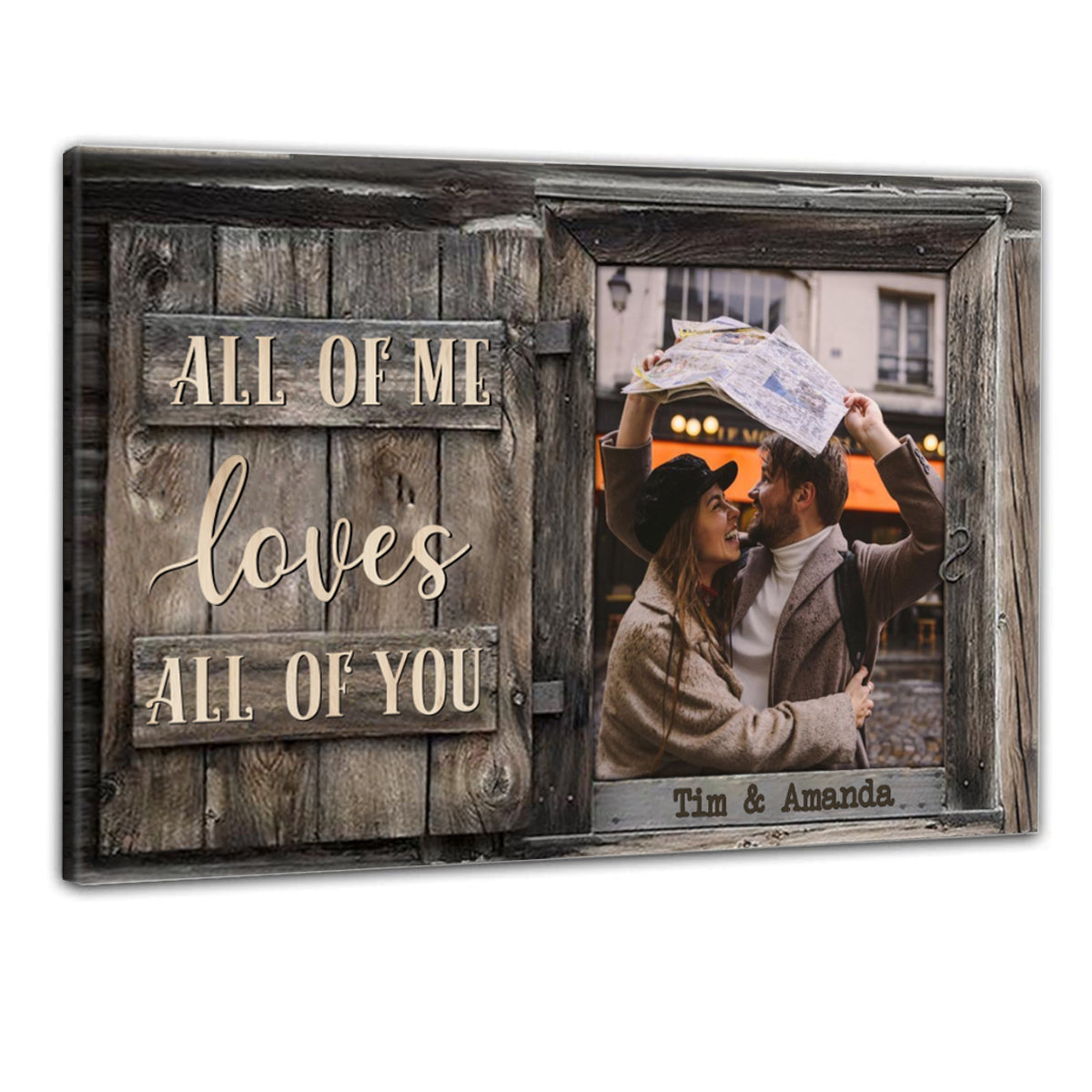 All Of Me Loves All Of You - Personalized Custom Photo Couple Canvas / Poster