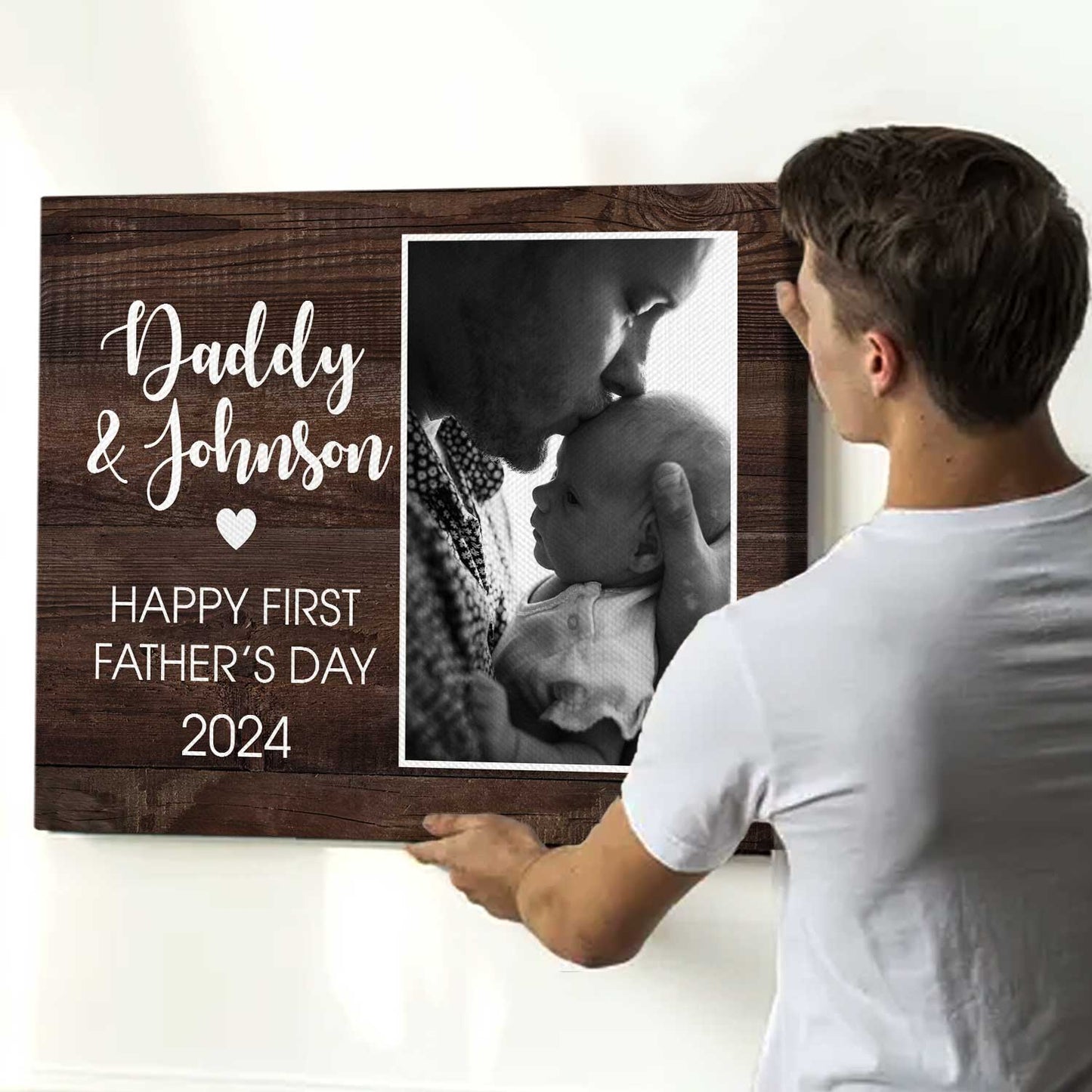 Personalized First Father’s Day Canvas / Poster - Custom Photo Gift for New Dads