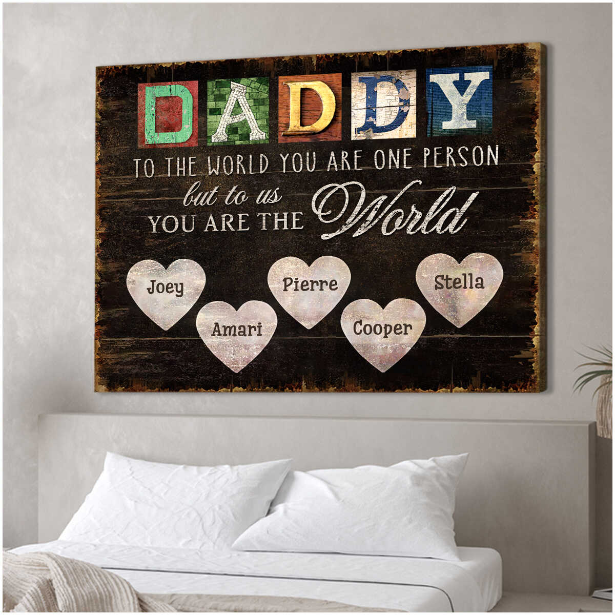 You Are The World - Personalized Custom Canvas / Poster For Dad and Grandpa