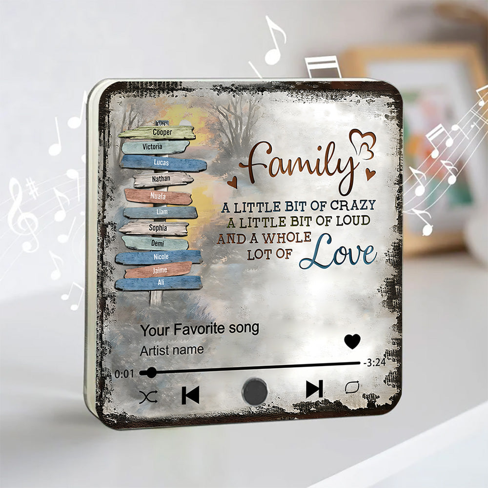 A Little Bit of Crazy, A Little Bit of Loud, and a Whole Lot of Love - Personalized Acrylic Music Magnet