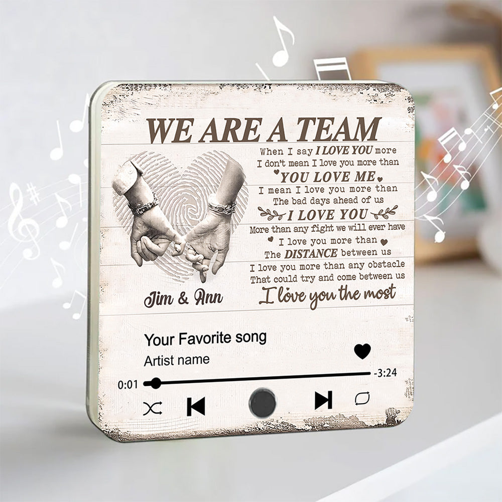 Custom Name Music Fridge Magnet - We Are a Team