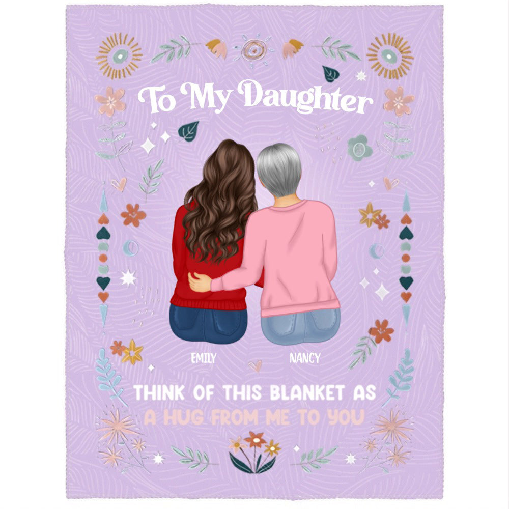 Personalized Sister Blanket: 'A Hug From Me To You' Custom Fleece Gift