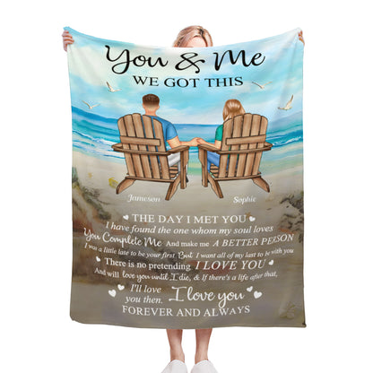 Heartfelt Personalized 'The Day I Met You' Blanket for Couples